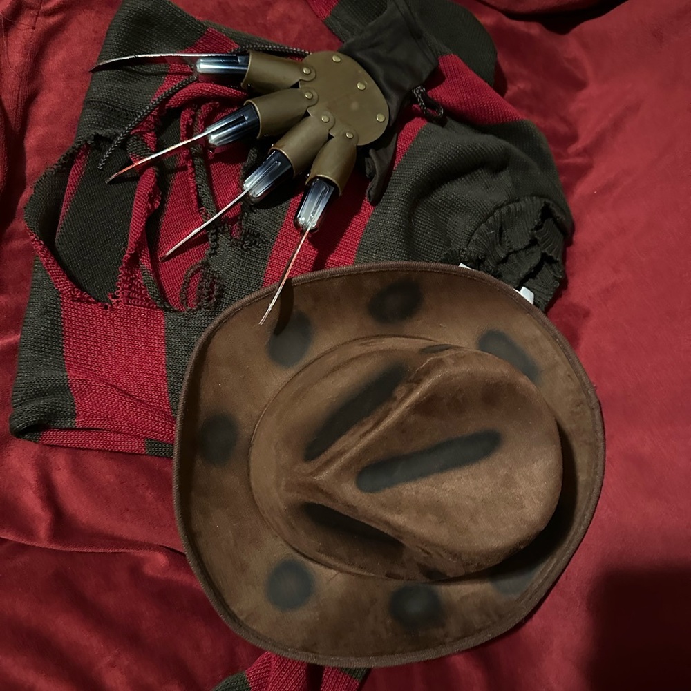 Freddy Krueger dress worn once with hat and knives size Small (Women) knives